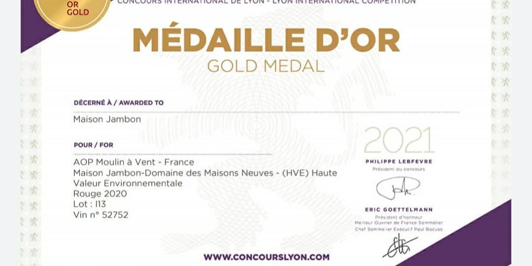 diplome medaille or moulin à vent 042020